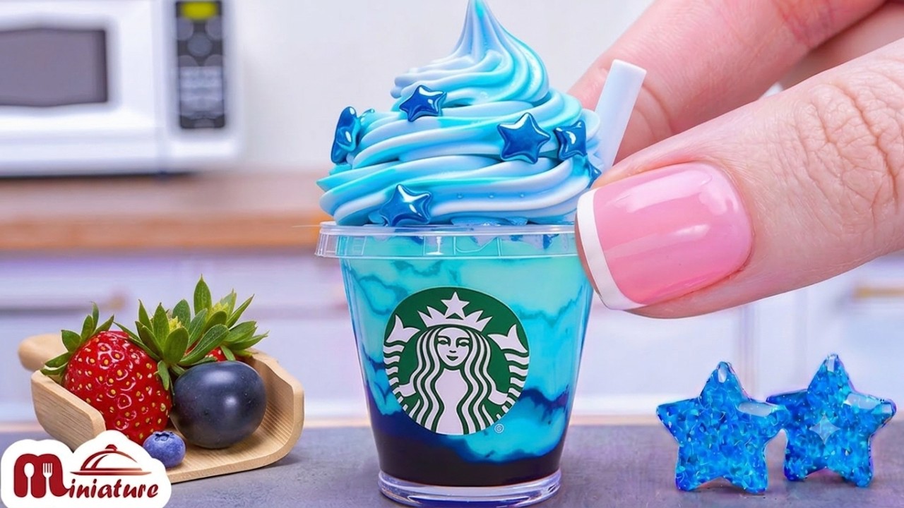 π So Easy Mini Starbucks Blue Cloud Frappuccino Making Ideas | ASMR Cooking Mini Food π So Easy Mini Starbucks Blue Cloud Frappuccino Making Ideas | ASMR Cooking Mini Food
