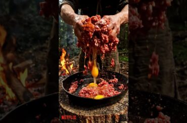 Cooking a Massive Burger in the Middle of the Forest 🌲#StreetFood#ASMRFood#FoodPorn#Satisfying#Yummy