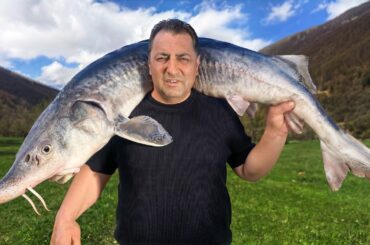 Cooking an Incredible Giant Beluga Fish in Village Style!