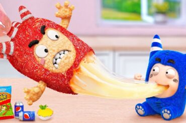 Oddbods Trouble with Food 🎈How To Make Miniature Cheetos Cheese Nuggets 🍟  Tina Mini Cooking