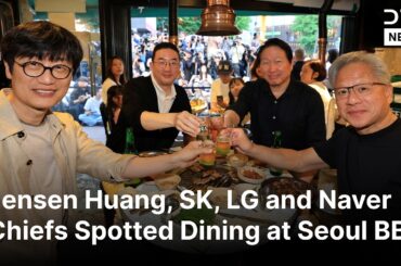RAW MOMENTS: Jensen Huang, SK, LG and Naver Chiefs Spotted Dining at Seoul BBQ | AI1B