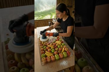Fruit Filled Dining Table 🍎🍌✨  Crazy Epoxy Resin DIY #epoxyart #diy #tablemesa #resindiy #satisfying