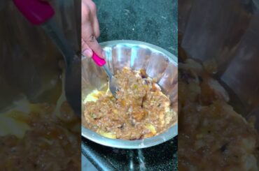 Litti Chokha 🍆🍘 #recipe  #cooking #eveingsnacks #indianfood #youtubeshorts