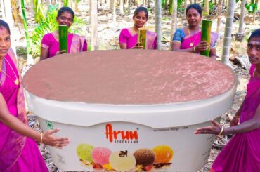 BIG GRAPE ICECREAM | Bamboo Inside Grape Icecream | Homemade ice cream making | Village Style