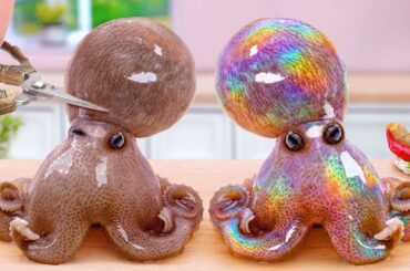 Top 1 Tiny Cooking 🐙 How To Cook Giant Octopus in Mini Kitchen 💕 Tina Mini Cooking
