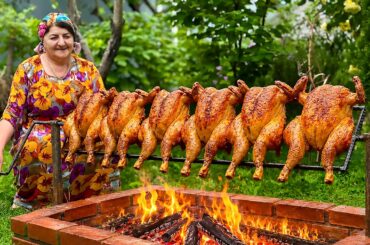 Grandma Roasts Whole Chickens Over Fire - The Result Is Mouthwatering!