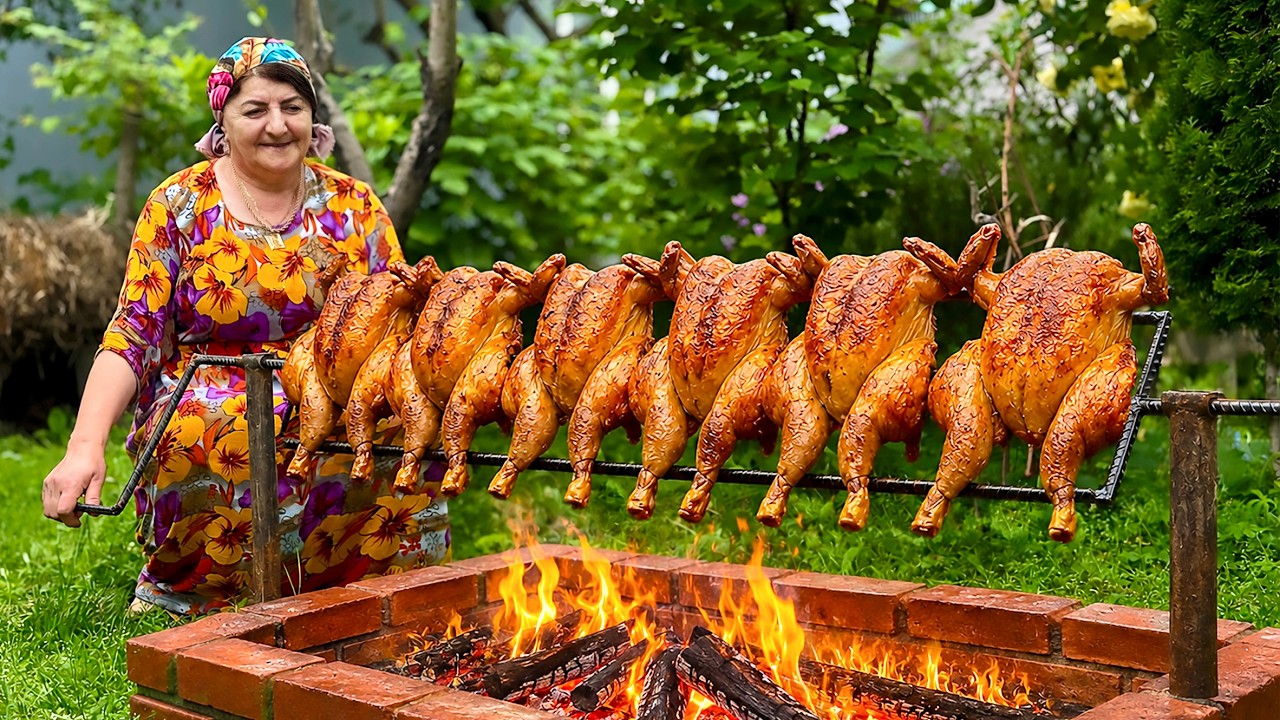 Grandma Roasts Whole Chickens Over Fire – The Result Is Mouthwatering! Grandma Roasts Whole Chickens Over Fire - The Result Is Mouthwatering!