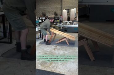 Transforming Wooden Table Functions As Coffee And Dining Option