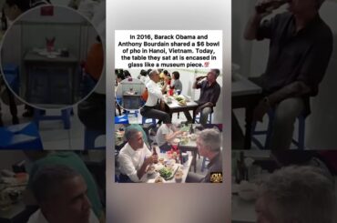 Obama & Bourdain’s $6 Pho Table 🍜💯#Obama #AnthonyBourdain #Vietnam #Hanoi #viral #trending #shorts