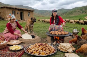 Daily Village Life in Iran | Cooking Zereshk Polo with Chicken with My Sister