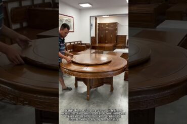 Luxury Solid Wood Round Dining Table ✨ #furniture #wood#interiordesign  #naturalwood#shorts