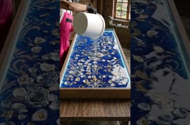 ✨🔵 CRAFTING A LUXURY BLUE RUG & GOLD RESIN DINING TABLE 🔵✨#Epoxy #ResinArt #diy