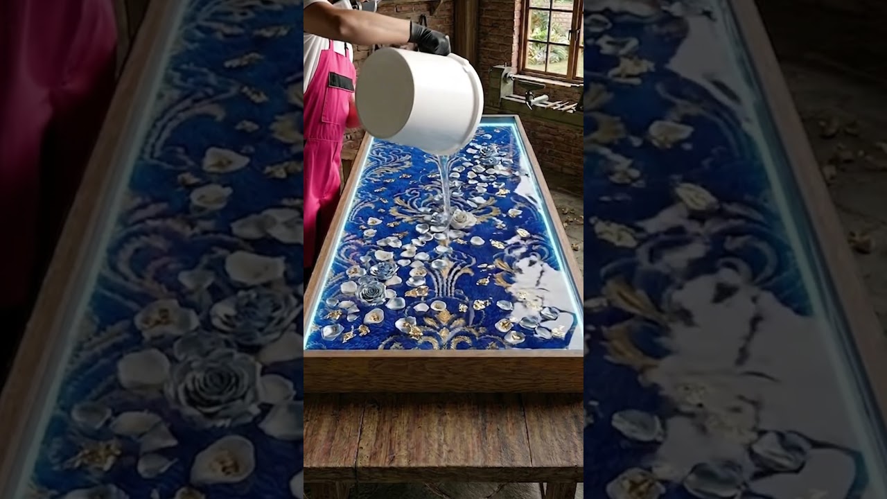 ✨🔵 CRAFTING A LUXURY BLUE RUG & GOLD RESIN DINING TABLE 🔵✨#Epoxy #ResinArt #diy ✨🔵 CRAFTING A LUXURY BLUE RUG & GOLD RESIN DINING TABLE 🔵✨#Epoxy #ResinArt #diy