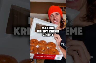 Making Krispy Kreme Crispy 🍩 #krispykreme #bec #cooking #mukbang @KrispyKremeDoughnuts
