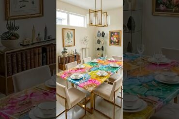 Color Burst Epoxy Dining Table Made for Bold Homes