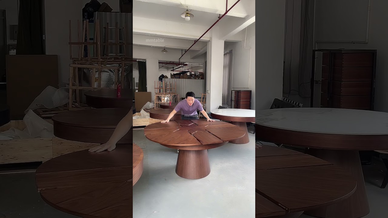 modern extendable round dining table for 6 8 10 12 persons / masa rotunda extensibila modern extendable round dining table for 6 8 10 12 persons / masa rotunda extensibila