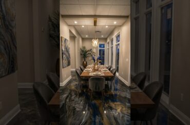 Luxury Dining Room Epoxy Floor Transformation | From Construction to Stunning Metallic Marble Finish