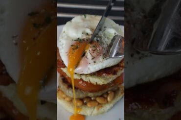 Fine Dining Full English Breakfast Stack #cooking #breakfast #recipe