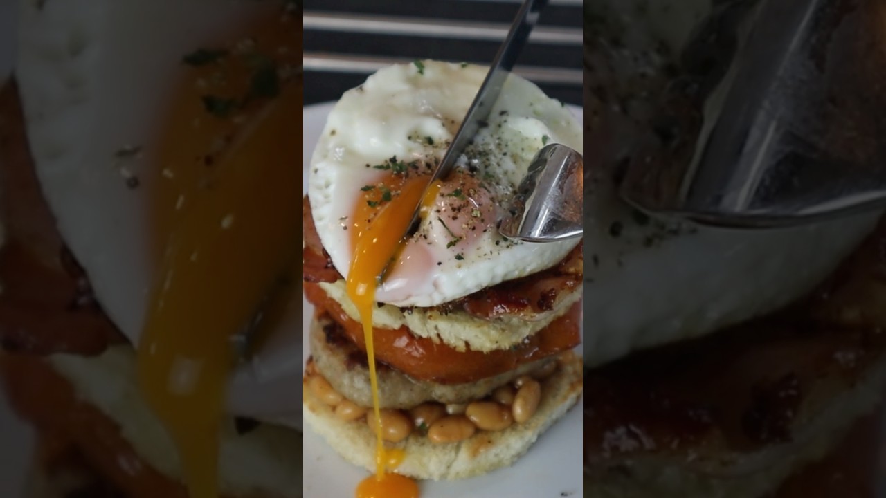 Fine Dining Full English Breakfast Stack #cooking #breakfast #recipe Fine Dining Full English Breakfast Stack #cooking #breakfast #recipe