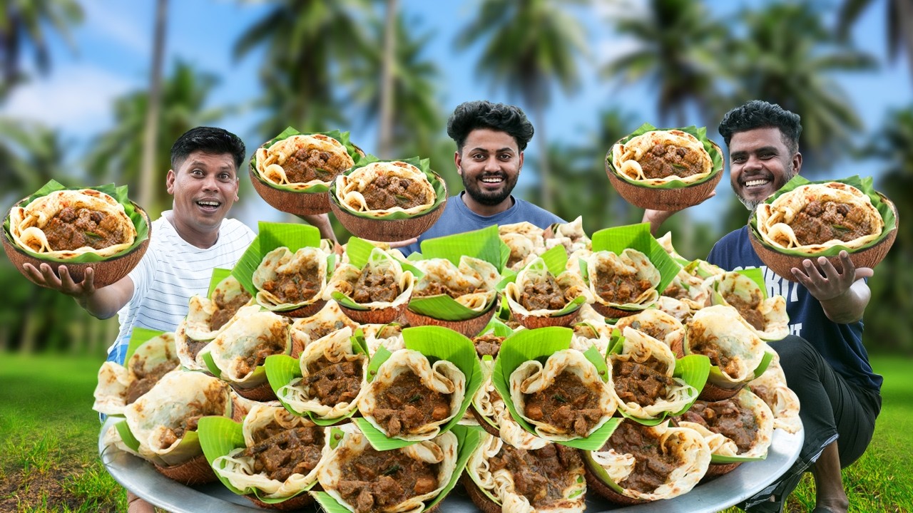 COCONUT PAROTTA | Delicious Coconut Shell Beef Paratha Recipe | Cooking In Village COCONUT PAROTTA | Delicious Coconut Shell Beef Paratha Recipe | Cooking In Village