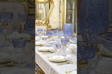 Title:✨ Luxury Blue & Gold Crystal Glassware Set | Elegant Dining Collection 💙👑 #wedding