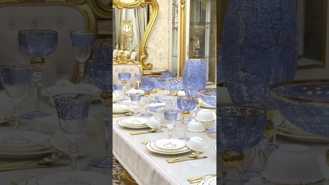 Title:โจ Luxury Blue & Gold Crystal Glassware Set | Elegant Dining Collection ๐๐ #wedding Title:โจ Luxury Blue & Gold Crystal Glassware Set | Elegant Dining Collection ๐๐ #wedding