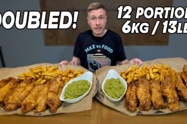 BRITAIN'S BIGGEST FISH AND CHIPS CHALLENGE HAS 12 PORTIONS! 6KG/13LB+