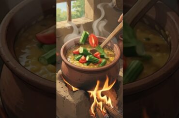 Breakfast Series #1 🍽️ | Cooking Idli Sambar in a Village Farm🌾#cooking #shorts #viral #ghibli #asmr
