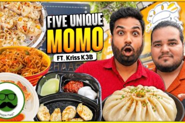 Eating 5 Unique Momo in Delhi Street Food with @krissk3b  | Veggie Paaji