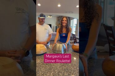 ￼Margaux’s last dinner roulette! But before she leaves we gotta feed her our leftovers!🤣 ​⁠#dinner
