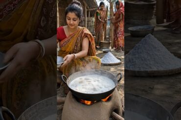 Traditional Dudh Chitoi Pitha Recipe | Bengali Village Cooking | #shorts #cooking #recipe