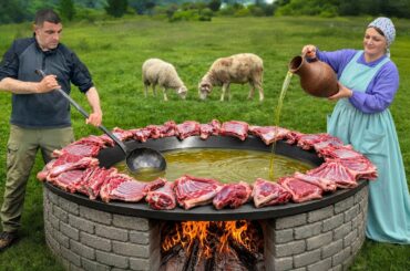 Cooking A Massive Lamb Pilaf For a Mountain Village Feast!