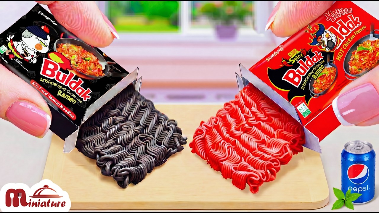 Best Korean Food π₯ How To Make Spicy Korean Noodles Vs Black Buldak Ramen | ASMR Cooking Mini Food Best Korean Food π₯ How To Make Spicy Korean Noodles Vs Black Buldak Ramen | ASMR Cooking Mini Food