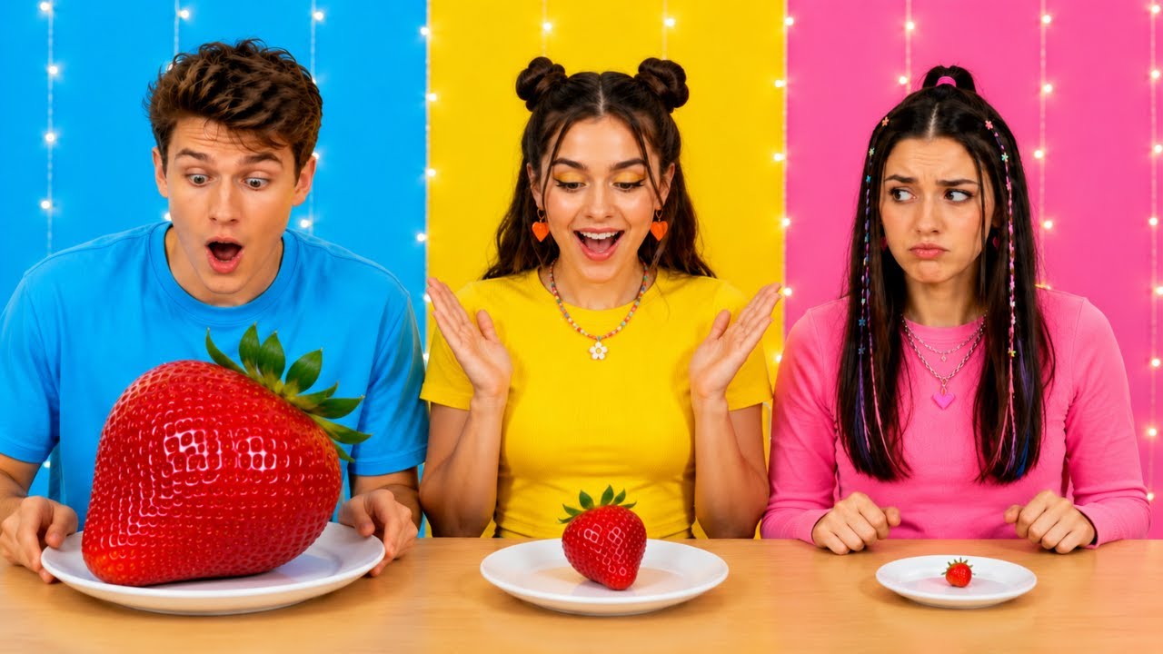 Big, Medium & Small Plate Challenge! Amazing Food Hacks by 123 GO! LIKE Big, Medium & Small Plate Challenge! Amazing Food Hacks by 123 GO! LIKE