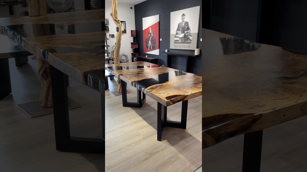 Dining table #epoxy #diningtable #diningtabledesign #furniture #fabrication #welding #woodworking Dining table #epoxy #diningtable #diningtabledesign #furniture #fabrication #welding #woodworking