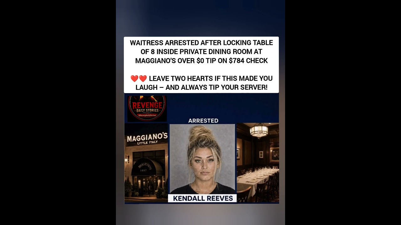 Waitress arrested for locking table of 8 in private dining room over $0 tip on $784 check ❤️❤️ Waitress arrested for locking table of 8 in private dining room over $0 tip on $784 check ❤️❤️