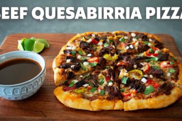 Beef Quesabirria Pizza with Consommé Dip | Food Wishes