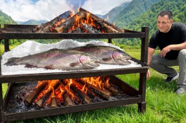 River Trout Baked In Salt Between Two Wild Fires!
