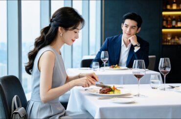 Girl dines alone at a fine dining, CEO next to her falls for her at first sight and pursues！