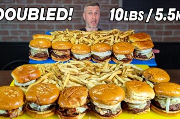 FAT BELLIES UNDEFEATED BURGER AND FRIES CHALLENGE - DOUBLED!