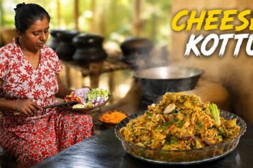 cheese kottu / Delicious and clean homemade cheese kottu / village cooking