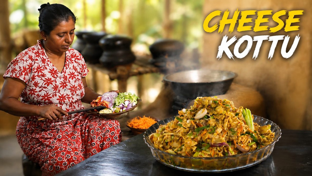 cheese kottu / Delicious and clean homemade cheese kottu / village cooking cheese kottu / Delicious and clean homemade cheese kottu / village cooking