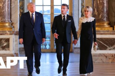 Trump Arrives at Versailles for Gala Dinner Hosted by French President Macron | APT