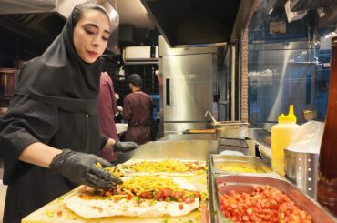 The most beautiful street food lady in Iran | Isfahan street food | loghmeh kebab