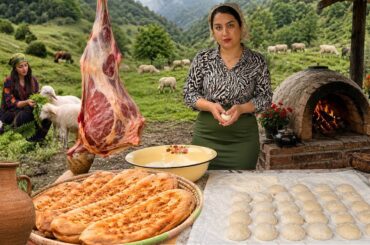 Rural Life :Ancient Village Stew with Lamb Leg , Slow Cooking & Community Life 🍲🔥