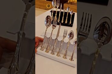 Elegant Serving Plate with Matching Spoons ✨🍽️ | Luxury Dining Table Decor Ideas #homedecor #teatime