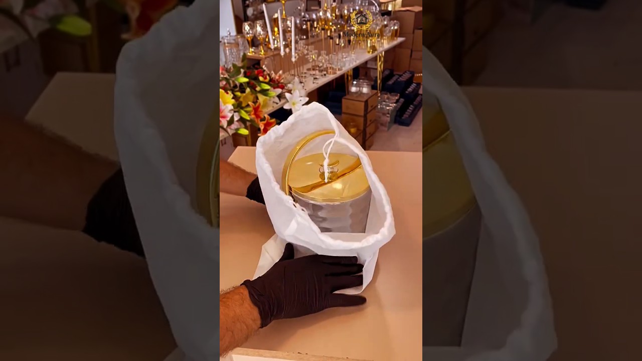 Luxury Gold Ice Bucket with Handle ✨🥂 | Elegant Kitchen & Dining Accessories #homedecor #home Luxury Gold Ice Bucket with Handle ✨🥂 | Elegant Kitchen & Dining Accessories #homedecor #home