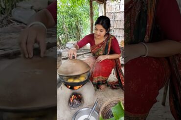 Traditional Bengali Pitha Making in Village Kitchen | #shorts #recipe #cooking #PithaRecipe