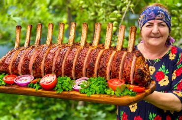 Grandma Cooking Tender Lamb Ribs Over Charcoal - Everyone Wanted More