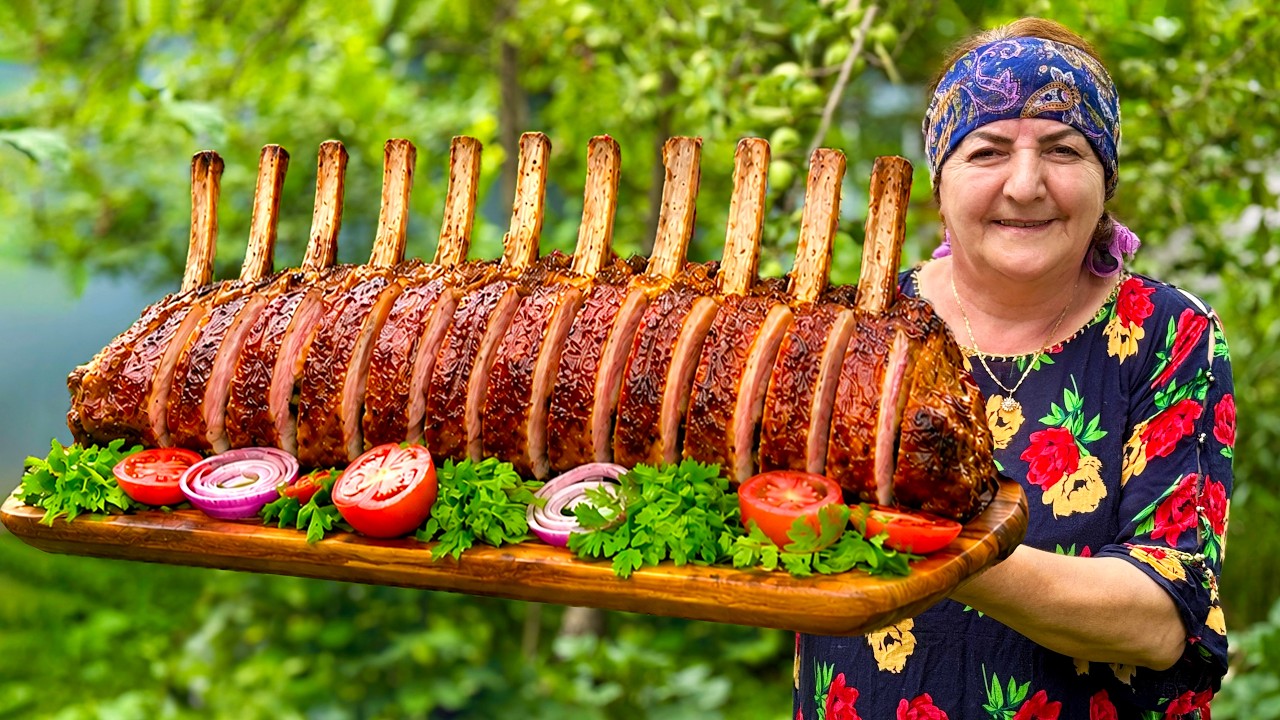 Grandma Cooking Tender Lamb Ribs Over Charcoal – Everyone Wanted More Grandma Cooking Tender Lamb Ribs Over Charcoal - Everyone Wanted More